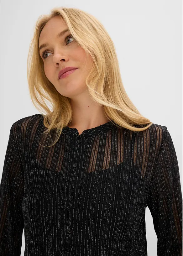 Bluse in schimmernder Plissee-Optik, bonprix