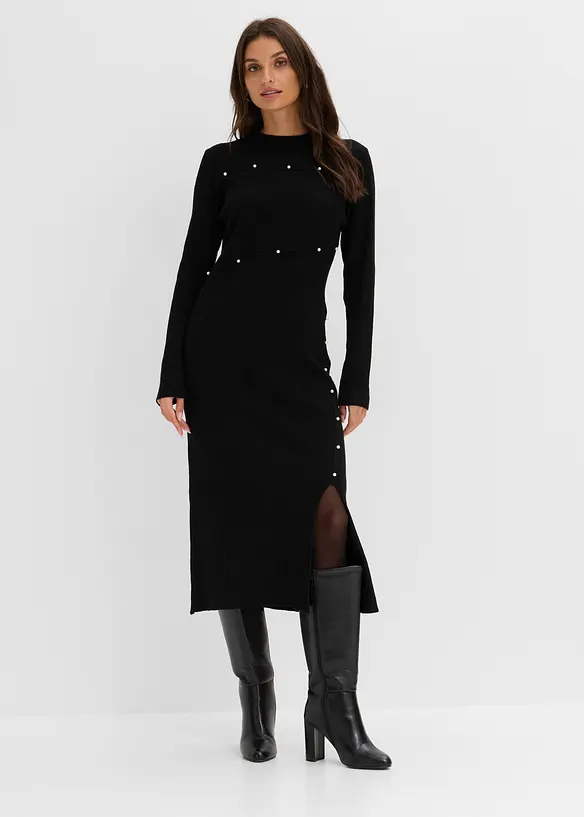 Strickkleid mit Perlen-Details, bonprix