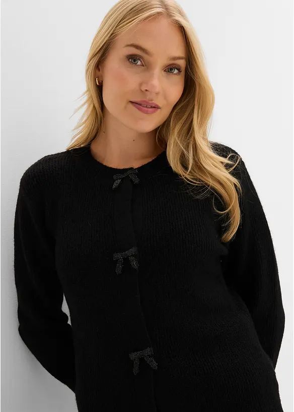 Gilet en fine maille avec n&oelig;uds, bonprix