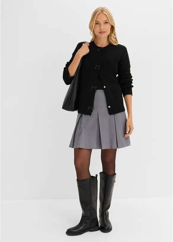 Gilet en fine maille avec n&oelig;uds, bonprix