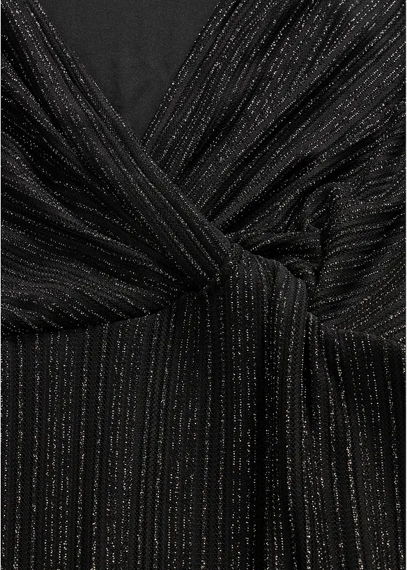 Jerseykleid in Wickeloptik mit Glitzer-Effekt, bonprix