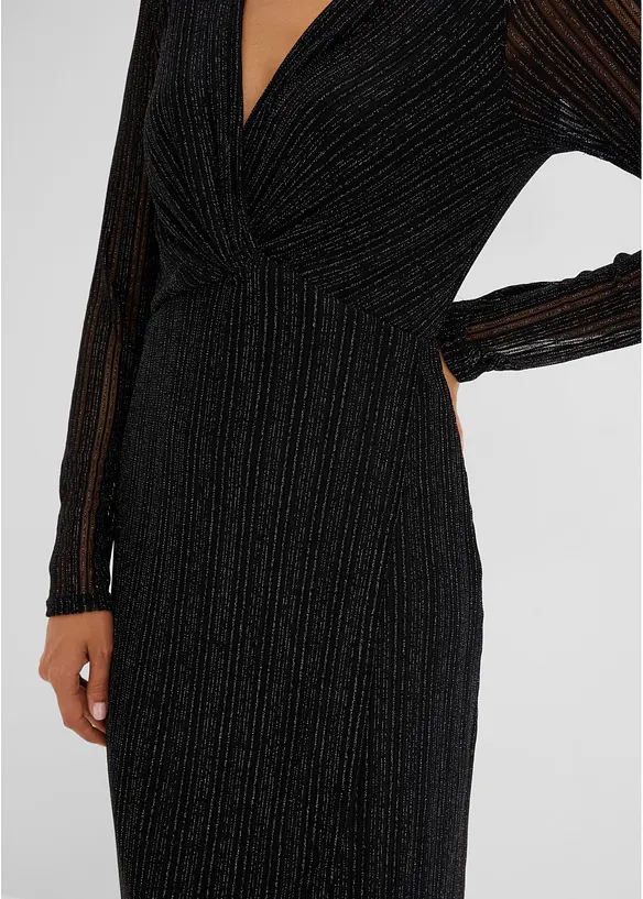 Jerseykleid in Wickeloptik mit Glitzer-Effekt, bonprix