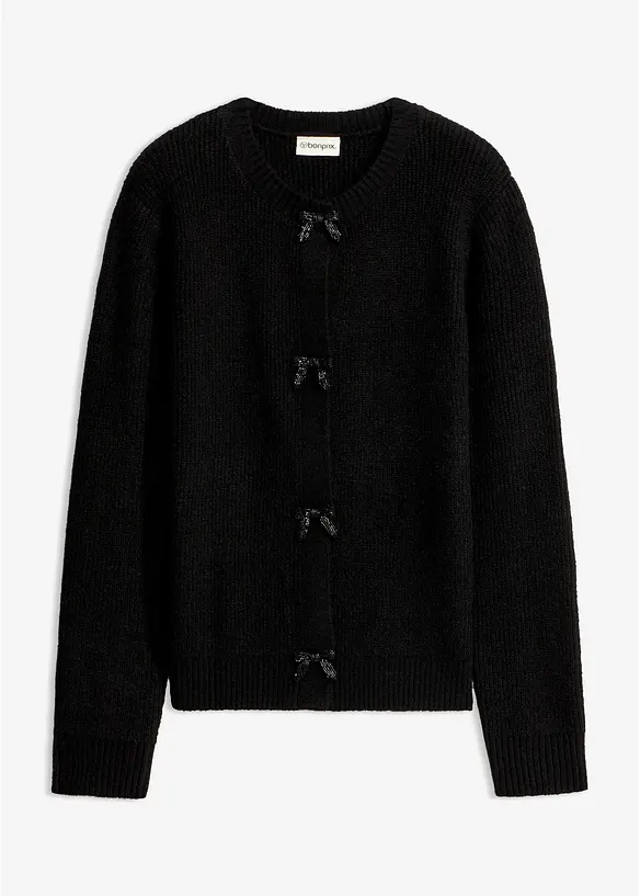 Gilet en fine maille avec n&oelig;uds, bonprix