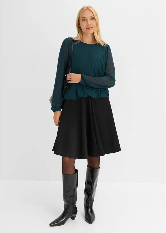 Langarmshirt aus softem Mesh, bonprix
