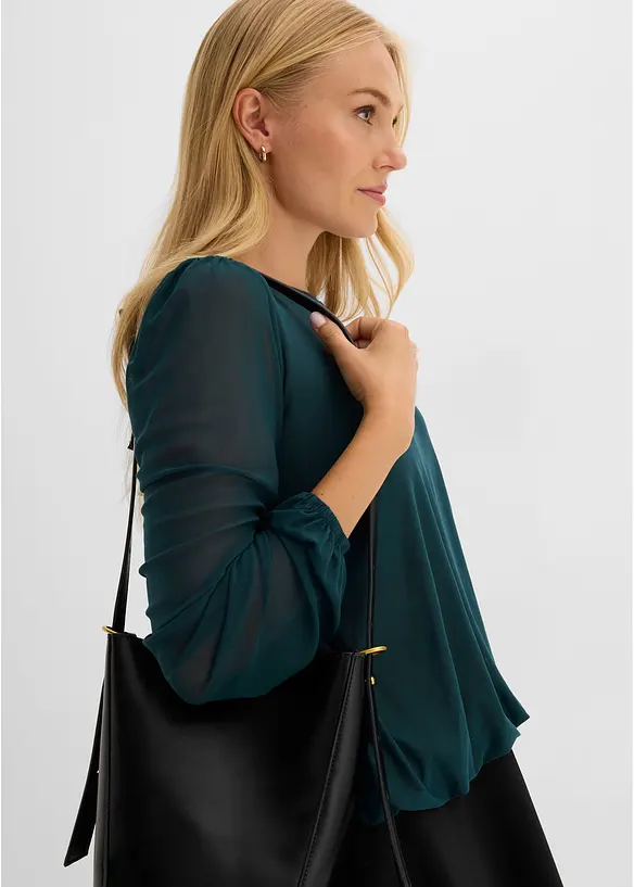 Langarmshirt aus softem Mesh, bonprix