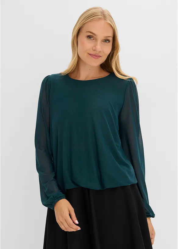 Langarmshirt aus softem Mesh, bonprix