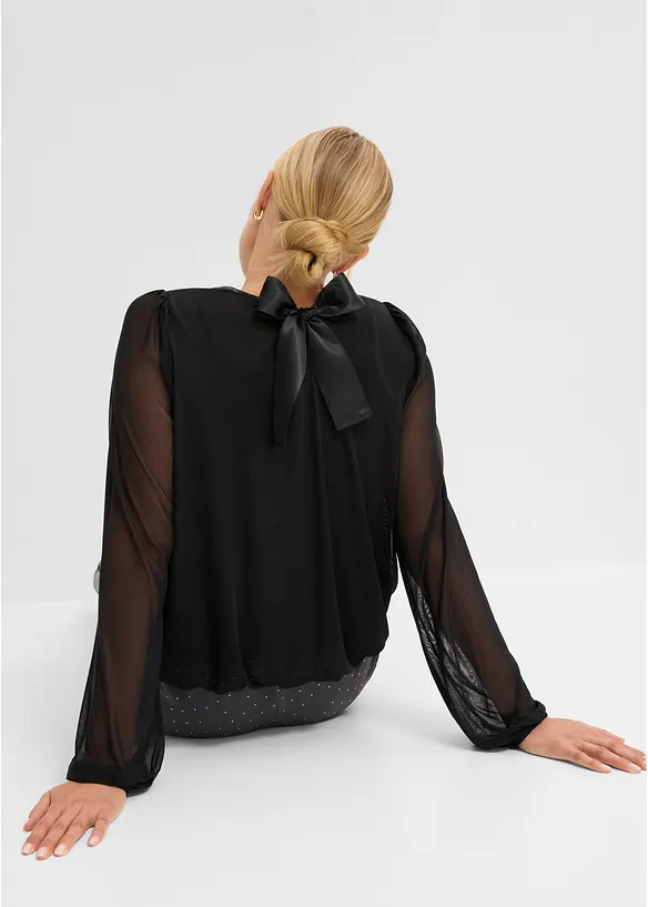 Langarmshirt aus softem Mesh, bonprix