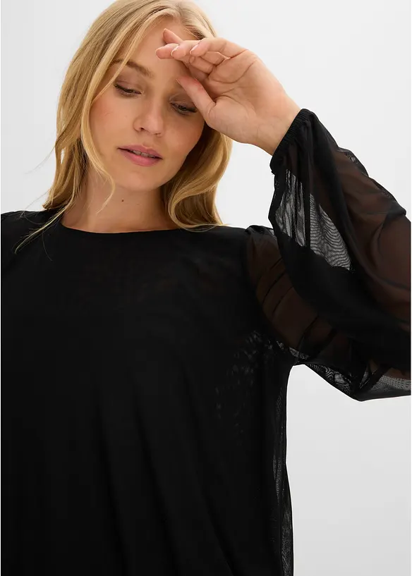Langarmshirt aus softem Mesh, bonprix