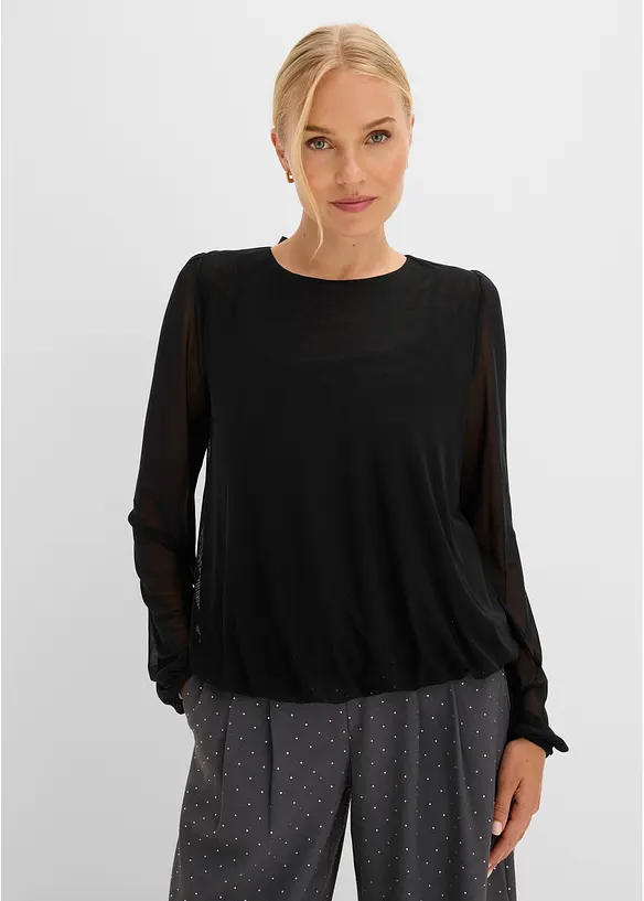 Langarmshirt aus softem Mesh, bonprix