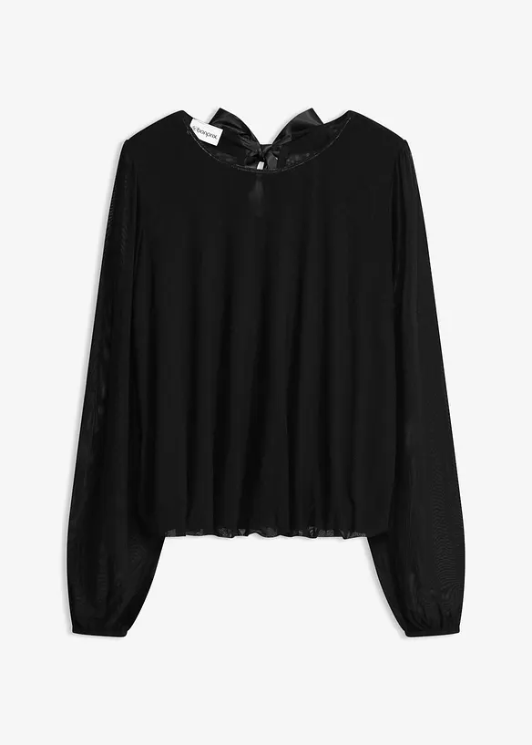 Langarmshirt aus softem Mesh, bonprix