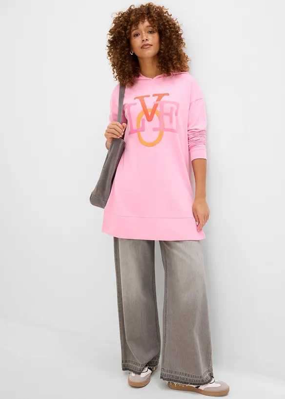 Sweat long 100% coton, bonprix