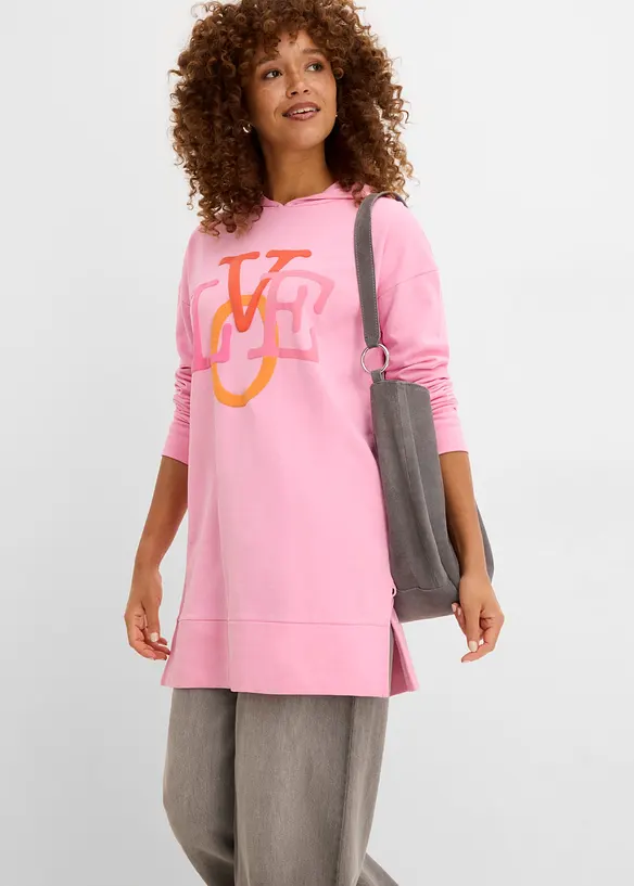 Sweat long 100% coton, bonprix
