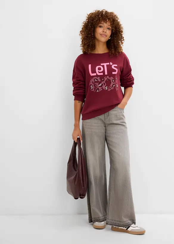 Sweat doux en coton majoritaire, bonprix