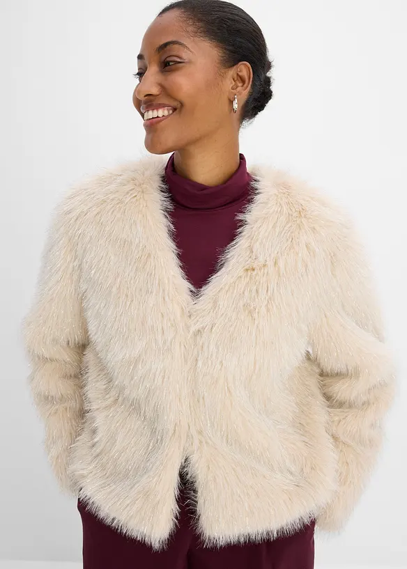 Veste en peluche brillante, bonprix