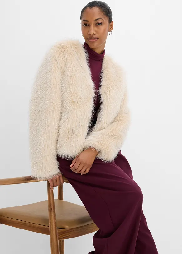 Veste en peluche brillante, bonprix