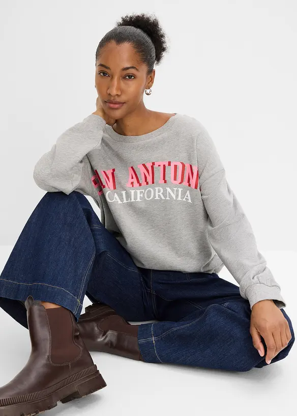 Sweatshirt aus weichem Baumwoll-Mix, bonprix