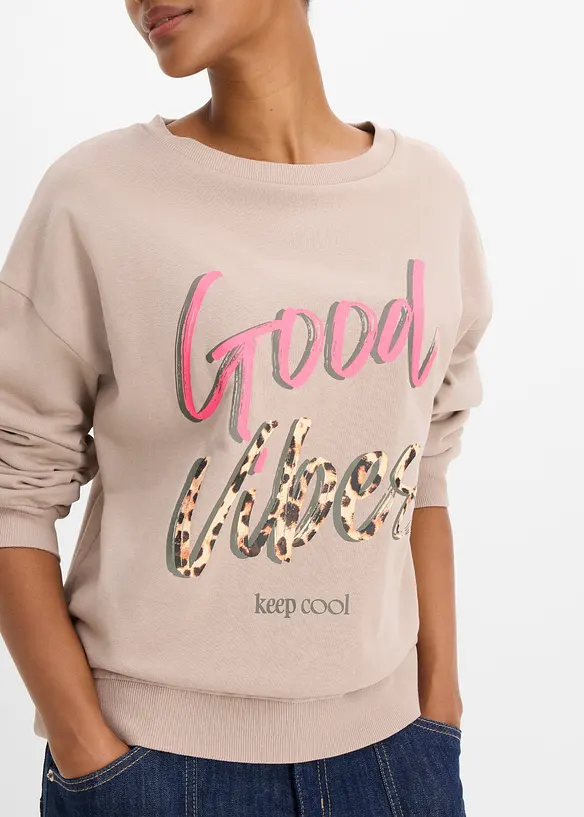 Sweat doux en coton majoritaire, bonprix