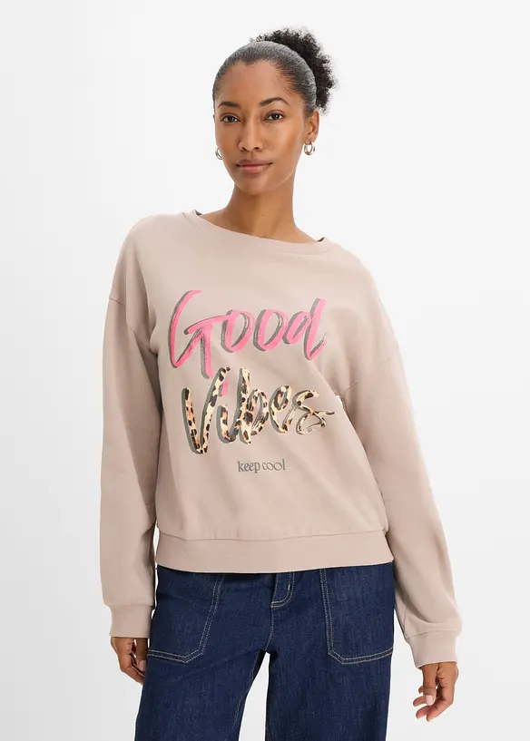 Sweat doux en coton majoritaire, bonprix