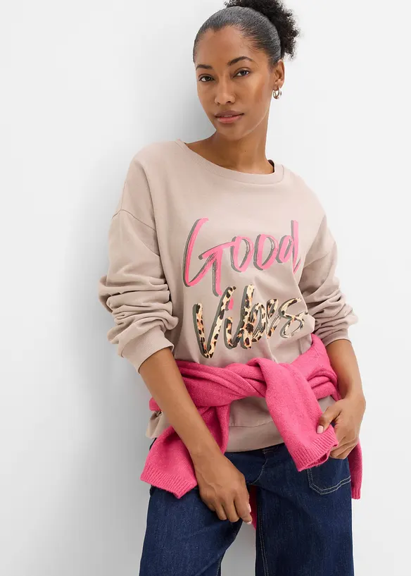 Sweat doux en coton majoritaire, bonprix