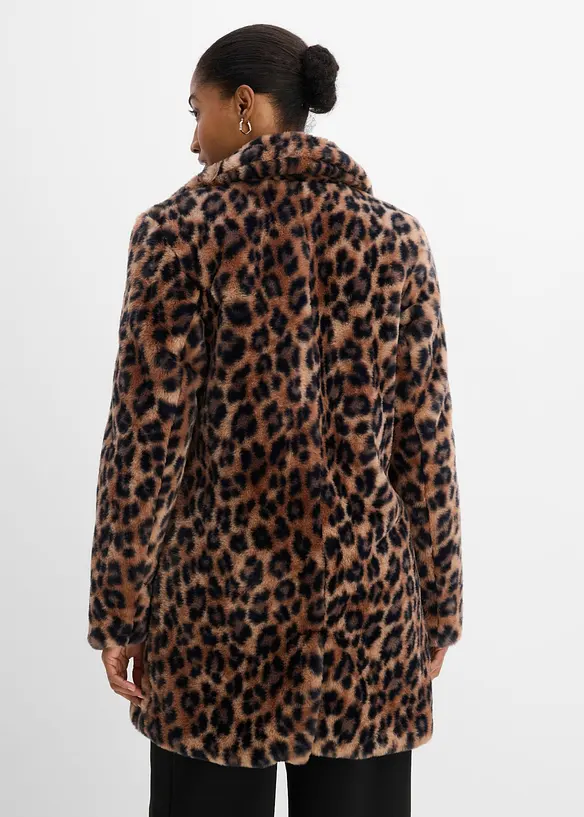 Veste en peluche &agrave; col tailleur, bonprix