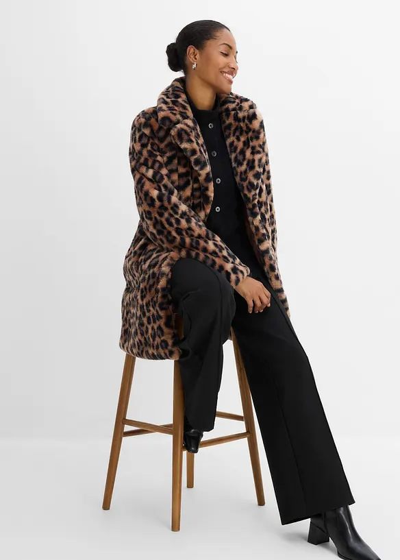 Veste en peluche &agrave; col tailleur, bonprix