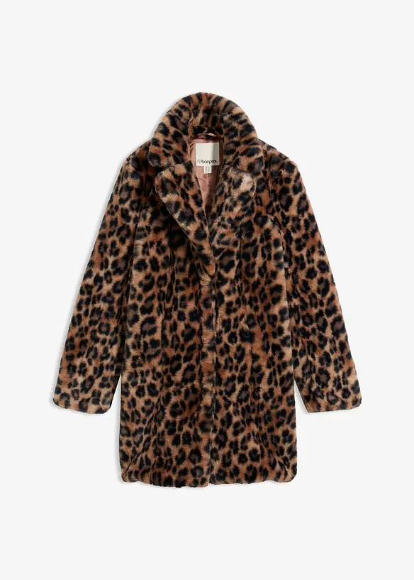 Veste en peluche &agrave; col tailleur, bonprix