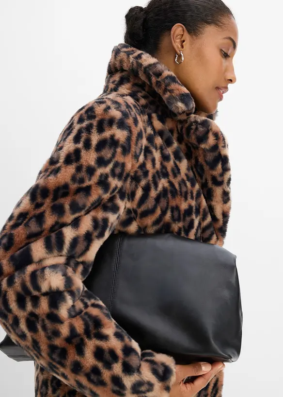 Veste en peluche &agrave; col tailleur, bonprix