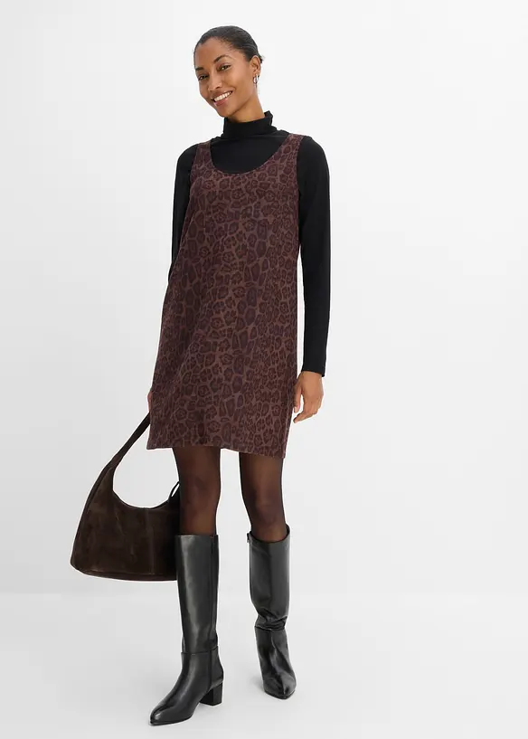 Tr&auml;gerkleid in Wildleder-Optik, bonprix