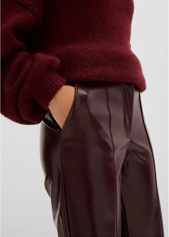 Gerade Lederimitat-Hose, bonprix