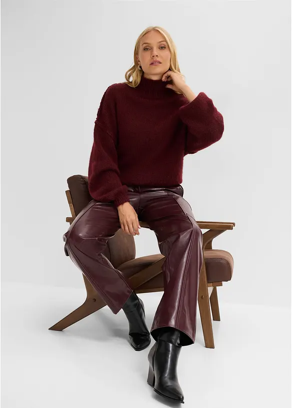 Gerade Lederimitat-Hose, bonprix