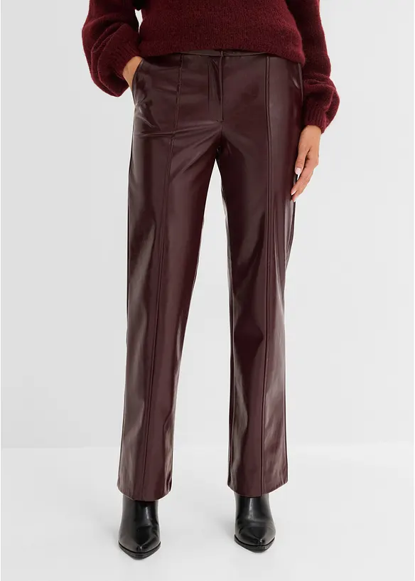 Gerade Lederimitat-Hose, bonprix