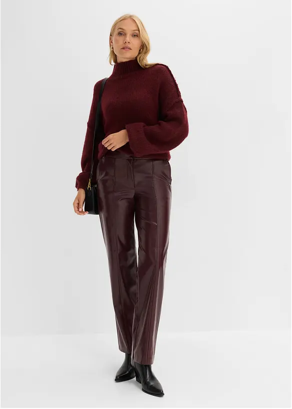 Gerade Lederimitat-Hose, bonprix