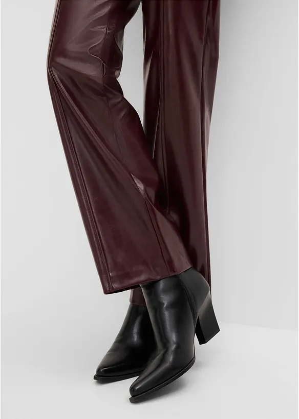 Gerade Lederimitat-Hose, bonprix
