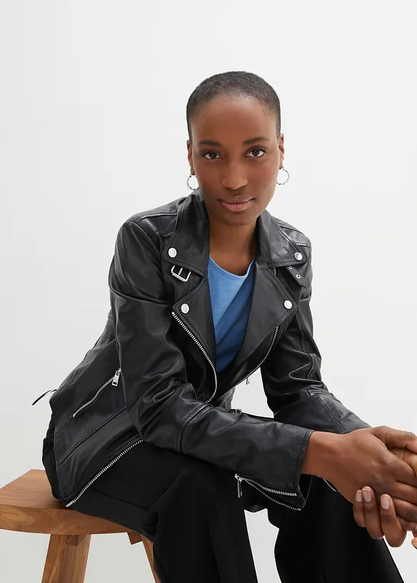 Bikerjacke aus Nappaleder, bonprix