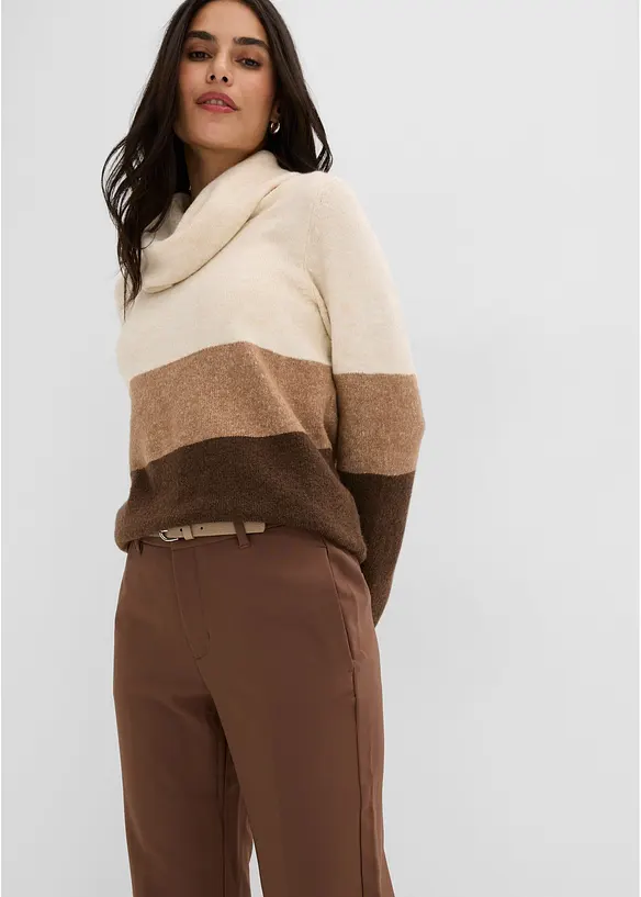 Pantalon  f&eacute;minin &agrave; pinces, bonprix