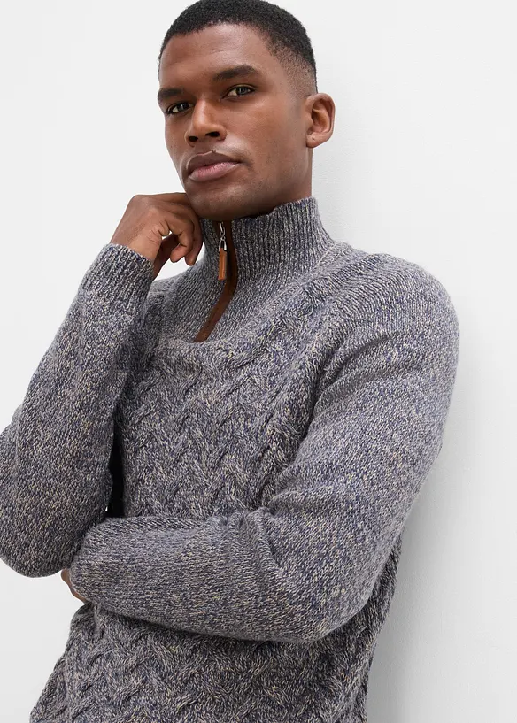 Troyer-Pullover mit Wollanteil, bonprix