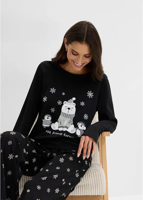 Pyjama 100% coton avec masque de sommeil, bonprix