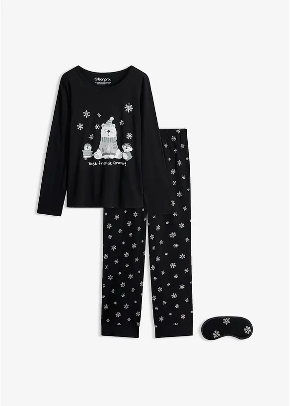 Pyjama 100% coton avec masque de sommeil, bonprix