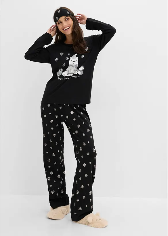 Pyjama 100% coton avec masque de sommeil, bonprix