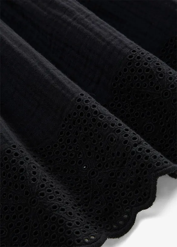 Robe en gaze de coton &agrave; broderies anglaises, bonprix