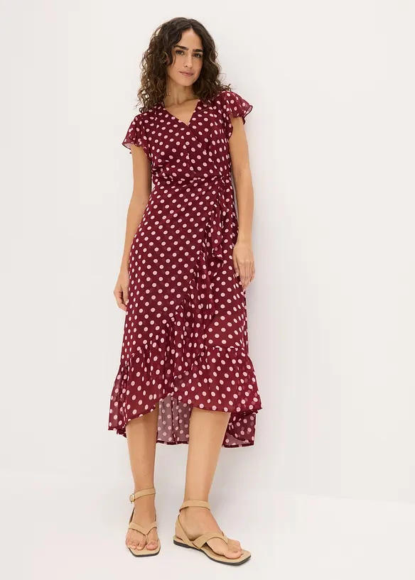 Robe en mousseline &agrave; volants, bonprix