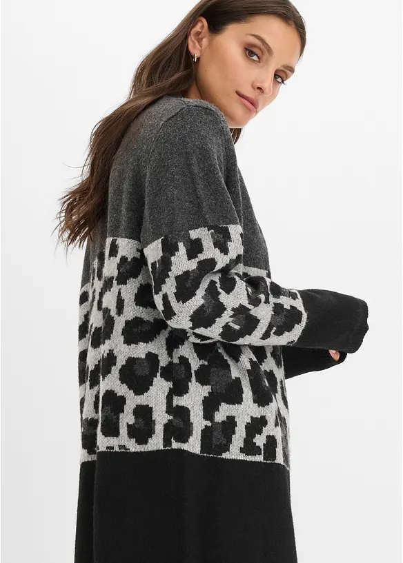Longstrickjacke mit Jacquardmuster, bonprix