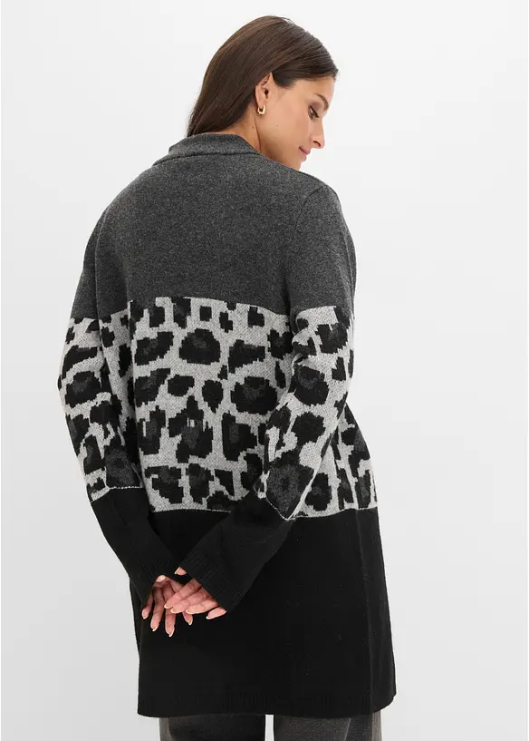 Longstrickjacke mit Jacquardmuster, bonprix