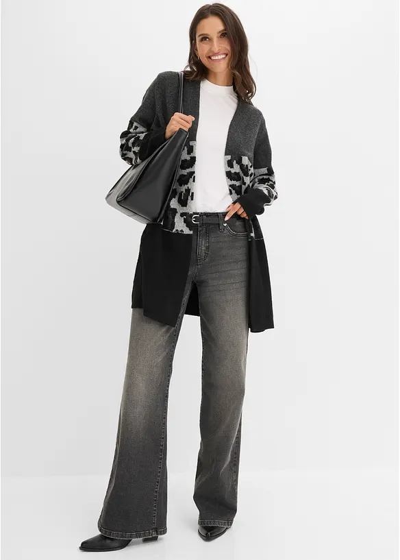 Longstrickjacke mit Jacquardmuster, bonprix