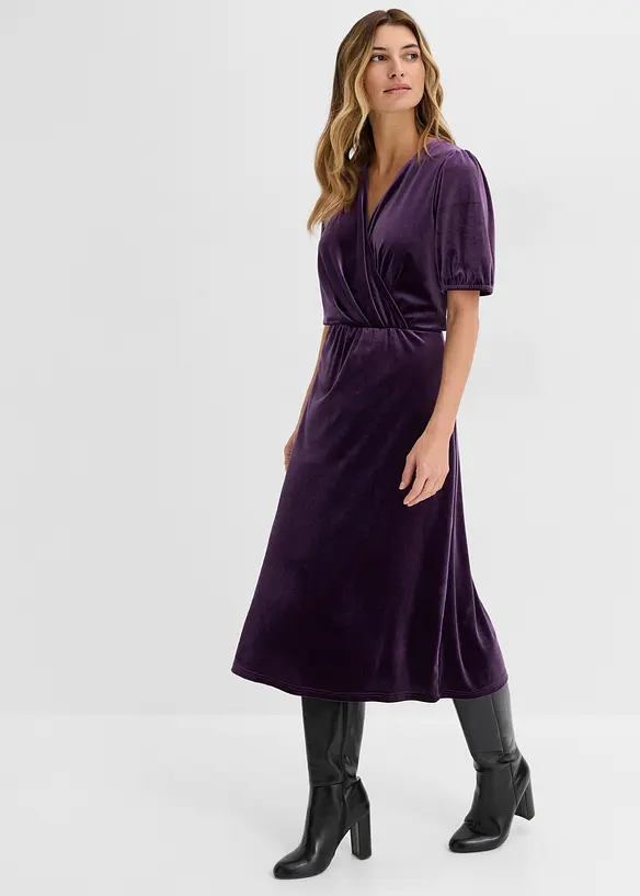 Midikleid aus softem Samt, bonprix