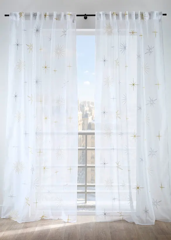 Voilage &agrave; broderie brillante (1&nbsp;pce), bonprix