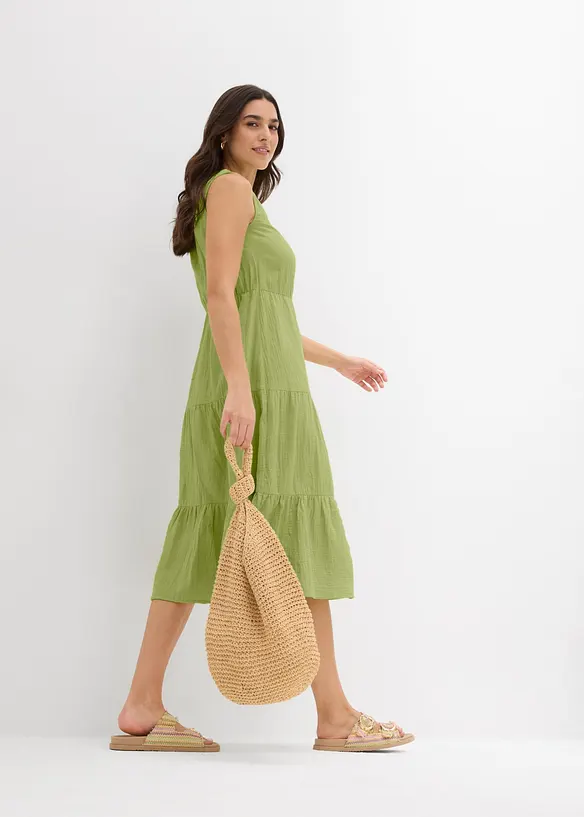 Robe midi en douce gaze de coton, bonprix