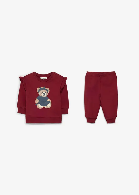 Sweat-shirt et pantalon b&eacute;b&eacute; 100% coton (ens. 2 pces), bonprix
