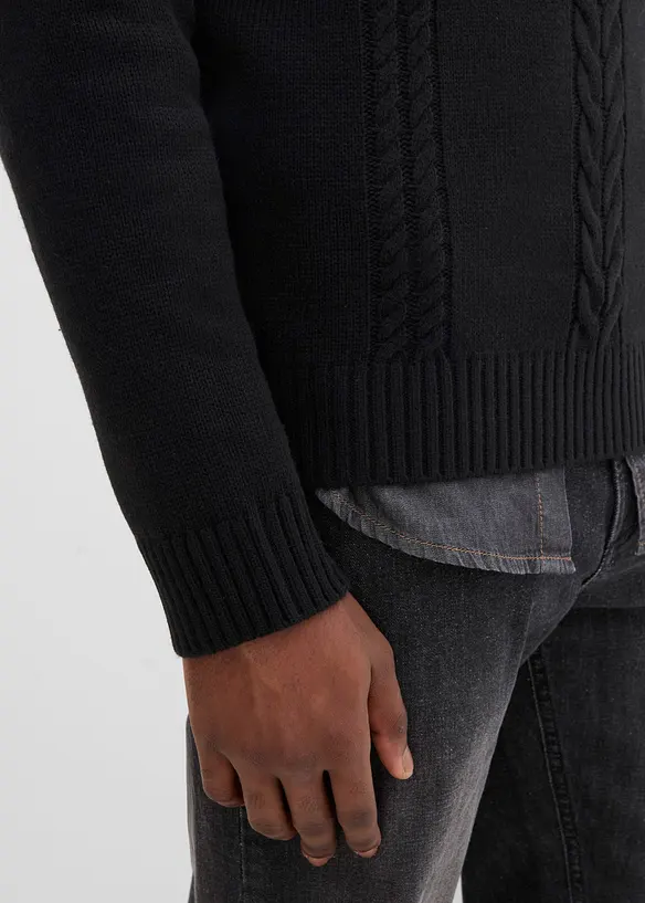 Pull en grosse maille &agrave; col ch&acirc;le, bonprix