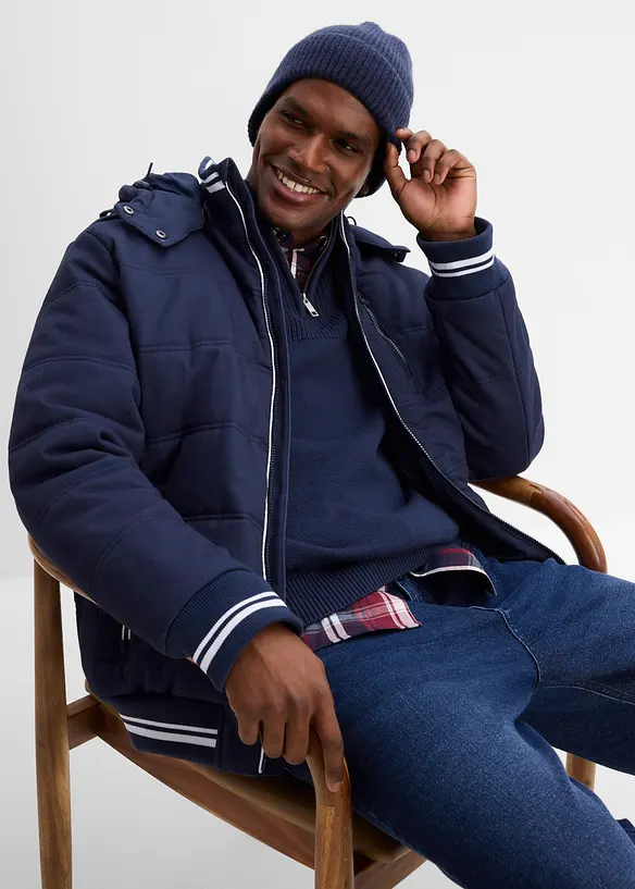 Blouson matelass&eacute; &agrave; capuche amovible, bonprix